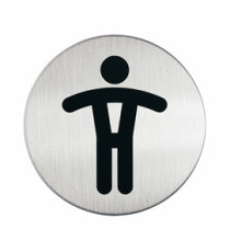 Pittogramma adesivo - WC uomini - diametro 8,3 cm - acciaio - Durable Pittogramma adesivo - WC uomini - diametro 8,3 cm - acciaio - Durable