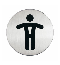 Pittogramma adesivo - WC uomini - diametro 8,3 cm - acciaio - Durable