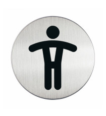 Pittogramma adesivo - WC uomini - diametro 8,3 cm - acciaio - Durable