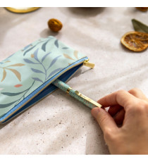 Pochette Botanical - per organiser - c/zip - f.to A5 / Personal - menta - Filofax