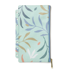 Pochette Botanical - per organiser - c/zip - f.to A5 / Personal - menta - Filofax