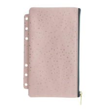 Pochette Confetti - per organiser - c/zip - f.to A5 / Personal - rosa - Filofax