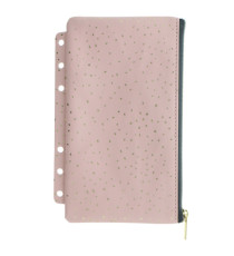 Pochette Confetti - per organiser - c/zip - f.to A5 / Personal - rosa - Filofax