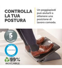 Poggiapiedi regolabile - con sistema antibatterico Microban - Fellowes Poggiapiedi regolabile - con sistema antibatterico Microban - Fellowes