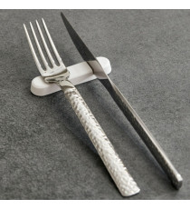 Poggiaposate - 8 x 2 x 1 cm - melamina - bianco - Leone - conf. 6 pezzi Poggiaposate - 8 x 2 x 1 cm - melamina - bianco - Leone - conf. 6 pezzi