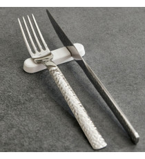 Poggiaposate - 8 x 2 x 1 cm - melamina - bianco - Leone - conf. 6 pezzi Poggiaposate - 8 x 2 x 1 cm - melamina - bianco - Leone - conf. 6 pezzi