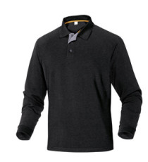 Polo a maniche lunghe Turino - 100% cotone - taglia XXL - nero - Deltaplus Polo a maniche lunghe Turino - 100% cotone - taglia XXL - nero - Deltaplus