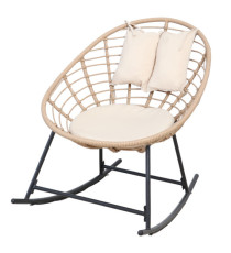 Poltrona dondolo Tahiti - polyrattan naturale - Garden Friend