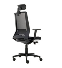 Poltrona semidirezionale Light LLNPG - con braccioli regolabili e poggiatesta - nero - Unisit Poltrona semidirezionale Light LLNPG - con braccioli regolabili e poggiatesta - nero - Unisit