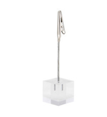 Porta tag - a pinza in acrilico - nero - Securit - set 6 pezzi