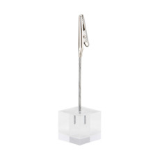 Porta tag - a pinza in acrilico - nero - Securit - set 6 pezzi