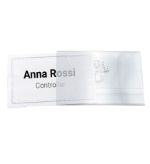 Portabadge con clip e spilla - 9 x 5,5 cm - Lebez - conf. 50 pezzi