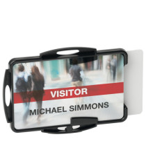 Portabadge Eco - per 2 tessera - 54 x 87 mm - nero - Durable - conf. 10 pezzi