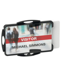 Portabadge Eco - per 2 tessera - 54 x 87 mm - nero - Durable - conf. 10 pezzi