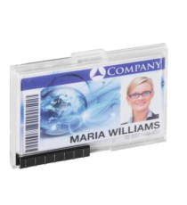 Portabadge PushBox Duo - 2 tessere inseribili - 5,4 x 8,7 cm - Durable - conf. 10 pezzi