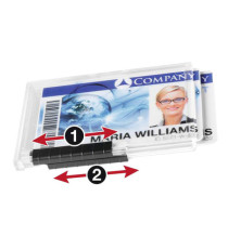 Portabadge PushBox Duo - 2 tessere inseribili - 5,4 x 8,7 cm - Durable - conf. 10 pezzi