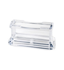 Portabiglietti da visita - da tavolo - 11,5 x 5,5 x 4,5 cm - acrilico - trasparente - Lebez