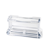 Portabiglietti da visita - da tavolo - 11,5 x 5,5 x 4,5 cm - acrilico - trasparente - Lebez