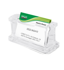 Portabiglietti da visita - da tavolo - 11,5 x 5,5 x 4,5 cm - acrilico - trasparente - Lebez