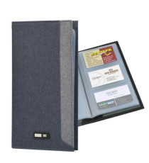 Portabiglietti in tessuto - 12 x 23 cm - capacità 64 biglietti - grigio - City Time