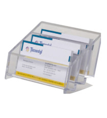 Portabiglietti multitasca Mr Acrylic - da scrivania - 12 x 9 x 7 cm - trasparente - Tecnostyl