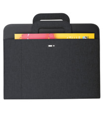 Portablocco - tessuto - c/anelli - nero - 28,5x36 cm - City Time Portablocco - tessuto - c/anelli - nero - 28,5x36 cm - City Time