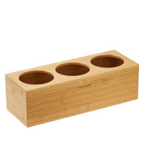 Portabottiglie con tre fori - 42 x15,5 x13 cm - bamboo - colore naturale - Leone Portabottiglie con tre fori - 42 x15,5 x13 cm - bamboo - colore naturale - Leone