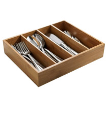 Portabustine / portaposate - in bamboo - 29 x 27,5 x 6 cm - colore naturale - Leone Portabustine / portaposate - in bamboo - 29 x 27,5 x 6 cm - colore naturale - Leone