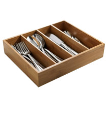 Portabustine / portaposate - in bamboo - 29 x 27,5 x 6 cm - colore naturale - Leone Portabustine / portaposate - in bamboo - 29 x 27,5 x 6 cm - colore naturale - Leone