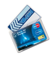 Portacard Cristalcard - per 2 tessere - 9,7x6,3 cm - Alplast - conf. 100 pezzi