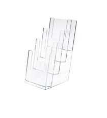 Portadepliant - 11 x 25 x 14 cm - plastica - trasparente - Lebez Portadepliant - 11 x 25 x 14 cm - plastica - trasparente - Lebez