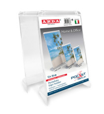 Portadepliant/Portafoto - 10 x 15 cm - plastica cristallo - Arda