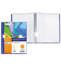 Portalistini Asso TI - personalizzabile - PP liscio - 15 x 21 cm - 100 buste -  blu - Sei Rota