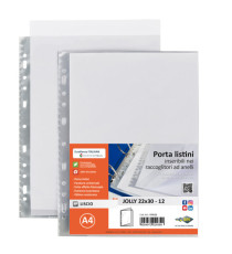 Portalistini Jolly - 12 buste forate - 22 x 30 cm - PP trasparnte - liscio - Sei rota