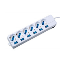 Presa multipla - 6 prese multistandard con interruttore singolo - MKC