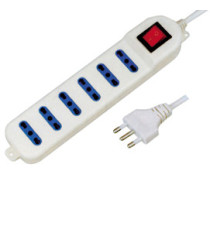 Presa multipla con interruttore - 6 prese bipasso 2P+T - cavo da 1.5 mt - MKC