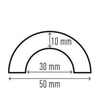 Profilo paracolpi P30 - per superfici tubolari - giallo/nero - Durable Profilo paracolpi P30 - per superfici tubolari - giallo/nero - Durable