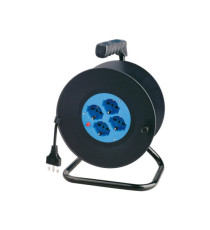 Prolunga con avvolgicavo da 25 mt - 4 prese Schuko/bipasso - MKC