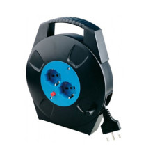 Prolunga con avvolgicavo da 8 mt - 2 prese Schuko/bipasso - MKC