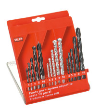 Punte per metallo HSS - misure assortite - Valex - conf. 15 pezzi