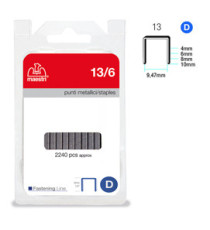 Punti - 13/6 - 6 mm - metallo - Romeo Maestri - conf. 2240 pezzi Punti - 13/6 - 6 mm - metallo - Romeo Maestri - conf. 2240 pezzi