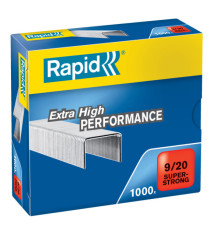 Punti Rapid Super Strong - alti spessori - 9/20 - acciaio zincato - metallo - Rapid - conf. 1000 pezzi Punti Rapid Super Strong - alti spessori - 9/20 - acciaio zincato - metallo - Rapid - conf. 1000 pezzi