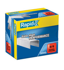 Punti Rapid Super Strong - alti spessori - 9/8 - acciaio zincato - metallo - Rapid - conf. 5000 pezzi