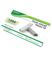 Punti zincati P10 - passo 10 - 9/4 - metallo - Lebez - 20 conf. da 1000 punti