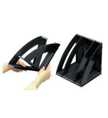 Portariviste modulare - 6 divisori regolabili - 30 x 22 x 22 cm - nero - Cep Portariviste modulare - 6 divisori regolabili - 30 x 22 x 22 cm - nero - Cep