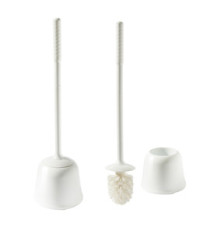 Portascopino Oronzo - con manico extralungo 54 cm - bianco - Perfetto Portascopino Oronzo - con manico extralungo 54 cm - bianco - Perfetto