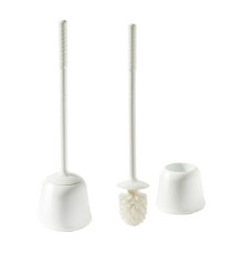 Portascopino Oronzo - con manico extralungo 54 cm - bianco - Perfetto