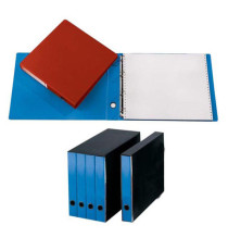 Portatabulati ad anelli - senza custodia (singolo) - dorso 5 cm - 31,5x42 cm - azzurro - Cartotecnica del Garda