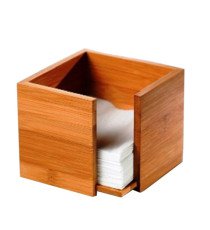 Portatovaglioli - in bamboo - 19 x 19 x 10 cm - colore naturale - Leone Portatovaglioli - in bamboo - 19 x 19 x 10 cm - colore naturale - Leone