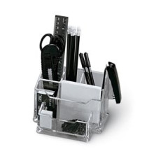 Portatutto da banco - plexiglass - 19x12x10 cm - accessori inclusi - trasparente - Lebez Portatutto da banco - plexiglass - 19x12x10 cm - accessori inclusi - trasparente - Lebez